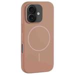For iPhone 16 Large Hole Camera MagSafe Liquid Silicone Full Coverage Phone Case(Gold)