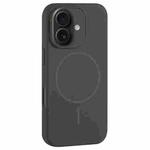 For iPhone 16 Large Hole Camera MagSafe Liquid Silicone Full Coverage Phone Case(Carbon Gray Black)