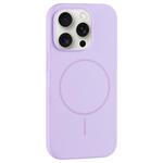 For iPhone 15 Pro Max Large Hole Camera MagSafe Liquid Silicone Full Coverage Phone Case(Purple)