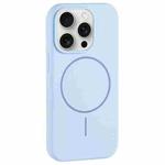 For iPhone 15 Pro Large Hole Camera MagSafe Liquid Silicone Full Coverage Phone Case(Blue)