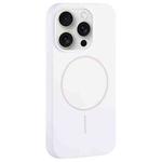 For iPhone 15 Pro Large Hole Camera MagSafe Liquid Silicone Full Coverage Phone Case(White)