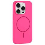 For iPhone 15 Pro Large Hole Camera MagSafe Liquid Silicone Full Coverage Phone Case(Rose Red)