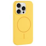 For iPhone 15 Pro Large Hole Camera MagSafe Liquid Silicone Full Coverage Phone Case(Creamy)