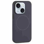 For iPhone 15 Plus Large Hole Camera MagSafe Liquid Silicone Full Coverage Phone Case(Carbon Gray Black)