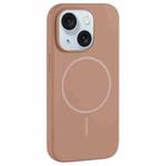 For iPhone 15 Large Hole Camera MagSafe Liquid Silicone Full Coverage Phone Case(Gold)
