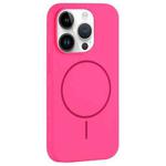 For iPhone 14 Pro Large Hole Camera MagSafe Liquid Silicone Full Coverage Phone Case(Rose Red)