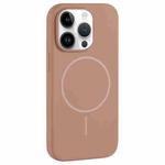 For iPhone 14 Pro Max Large Hole Camera MagSafe Liquid Silicone Full Coverage Phone Case(Gold)