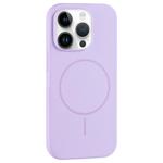 For iPhone 13 Pro Max Large Hole Camera MagSafe Liquid Silicone Full Coverage Phone Case(Purple)