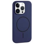 For iPhone 13 Pro Large Hole Camera MagSafe Liquid Silicone Full Coverage Phone Case(Royal Blue)
