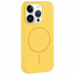 For iPhone 13 Pro Large Hole Camera MagSafe Liquid Silicone Full Coverage Phone Case(Creamy)