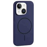 For iPhone 13 Large Hole Camera MagSafe Liquid Silicone Full Coverage Phone Case(Royal Blue)