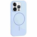 For iPhone 12 Pro Max Large Hole Camera MagSafe Liquid Silicone Full Coverage Phone Case(Blue)