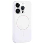 For iPhone 12 Pro Max Large Hole Camera MagSafe Liquid Silicone Full Coverage Phone Case(White)