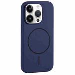 For iPhone 12 Pro Max Large Hole Camera MagSafe Liquid Silicone Full Coverage Phone Case(Royal Blue)