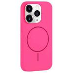 For iPhone 11 Pro Max Large Hole Camera MagSafe Liquid Silicone Full Coverage Phone Case(Rose Red)