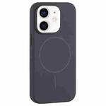 For iPhone 11 Large Hole Camera MagSafe Liquid Silicone Full Coverage Phone Case(Carbon Gray Black)