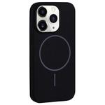 For iPhone 11 Pro Large Hole Camera MagSafe Liquid Silicone Full Coverage Phone Case(Black)