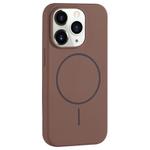 For iPhone 11 Pro Large Hole Camera MagSafe Liquid Silicone Full Coverage Phone Case(Brown)