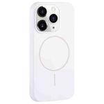 For iPhone 11 Pro Large Hole Camera MagSafe Liquid Silicone Full Coverage Phone Case(White)