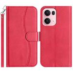 For OPPO Reno13 Pro Dual-Folded S-shape Leather Phone Case(Rose Red)