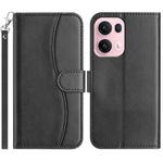 For OPPO Reno13 Pro Dual-Folded S-shape Leather Phone Case(Black)
