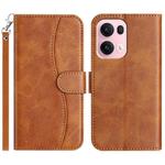 For OPPO Reno13 Pro Dual-Folded S-shape Leather Phone Case(Brown)