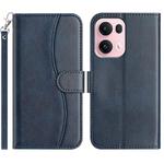 For OPPO Reno13 Pro Dual-Folded S-shape Leather Phone Case(Navy Blue)