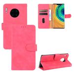 For Huawei Mate 30 Pro Solid Color Skin Feel Magnetic Buckle Horizontal Flip Calf Texture PU Leather Case with Holder & Card Slots & Wallet(Rose Red)