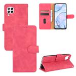 For Huawei nova 6 SE / P40 Lite Solid Color Skin Feel Magnetic Buckle Horizontal Flip Calf Texture PU Leather Case with Holder & Card Slots & Wallet(Rose Red)