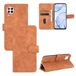 For Huawei nova 6 SE / P40 Lite Solid Color Skin Feel Magnetic Buckle Horizontal Flip Calf Texture PU Leather Case with Holder & Card Slots & Wallet(Brown)