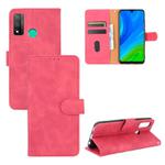 For Huawei P smart 2020 Solid Color Skin Feel Magnetic Buckle Horizontal Flip Calf Texture PU Leather Case with Holder & Card Slots & Wallet(Rose Red)