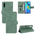 For Huawei P30 Solid Color Skin Feel Magnetic Buckle Horizontal Flip Calf Texture PU Leather Case with Holder & Card Slots & Wallet(Green)