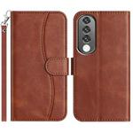 For Honor 90 Pro Dual-Folded S-shape Leather Phone Case(Coffee)