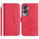 For Honor 90 Lite Dual-Folded S-shape Leather Phone Case(Rose Red)