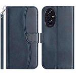 For Honor 200 5G Dual-Folded S-shape Leather Phone Case(Navy Blue)