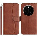 For Honor Magic7 Dual-Folded S-shape Leather Phone Case(Coffee)