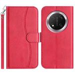 For Honor X9c Dual-Folded S-shape Leather Phone Case(Rose Red)