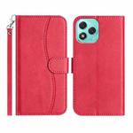 For Honor 400 Lite Global Dual-Folded S-shape Leather Phone Case(Rose Red)