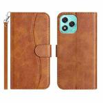 For Honor 400 Lite Global Dual-Folded S-shape Leather Phone Case(Brown)