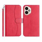 For Honor 400 Global Dual-Folded S-shape Leather Phone Case(Rose Red)