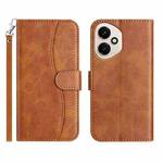 For Honor 400 Global Dual-Folded S-shape Leather Phone Case(Brown)