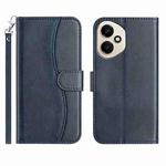 For Honor 400 Global Dual-Folded S-shape Leather Phone Case(Navy Blue)