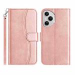 For Honor 400 Pro Global Dual-Folded S-shape Leather Phone Case(Rose Gold)