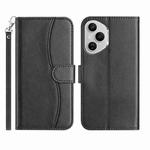 For Honor 400 Pro Global Dual-Folded S-shape Leather Phone Case(Black)