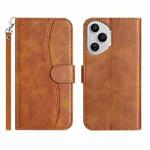 For Honor 400 Pro Global Dual-Folded S-shape Leather Phone Case(Brown)
