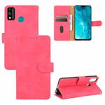 For Huawei Honor 9X Lite Solid Color Skin Feel Magnetic Buckle Horizontal Flip Calf Texture PU Leather Case with Holder & Card Slots & Wallet(Rose Red)