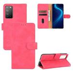 For Huawei Honor X10 5G Solid Color Skin Feel Magnetic Buckle Horizontal Flip Calf Texture PU Leather Case with Holder & Card Slots & Wallet(Rose Red)