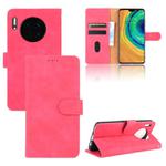 For Huawei Mate 30 Solid Color Skin Feel Magnetic Buckle Horizontal Flip Calf Texture PU Leather Case with Holder & Card Slots & Wallet(Rose Red)