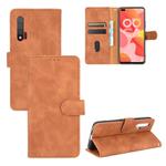 For Huawei nova 6 5G Solid Color Skin Feel Magnetic Buckle Horizontal Flip Calf Texture PU Leather Case with Holder & Card Slots & Wallet(Brown)