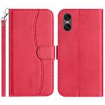 For Sony Xperia 10 VI 2024 Dual-Folded S-shape Leather Phone Case(Rose Red)